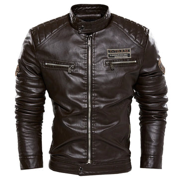 Riolio Men Outerwear Leather Moto Jacket Trend Brand Men's New Clothing Men Fashion Leather Jacket Streetwear Blazer Casual Jackets